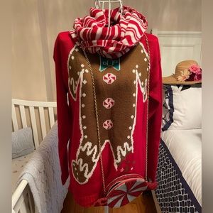 Christmas sweater, scarf and bag set
